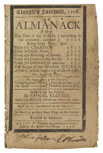 (ALMANACS.) Large collection of early American almanacs.